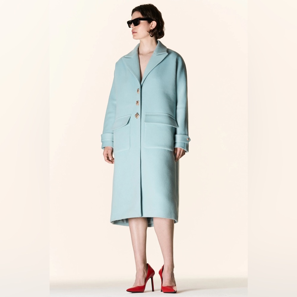 NWT Self-Portrait Single breasted wool coat